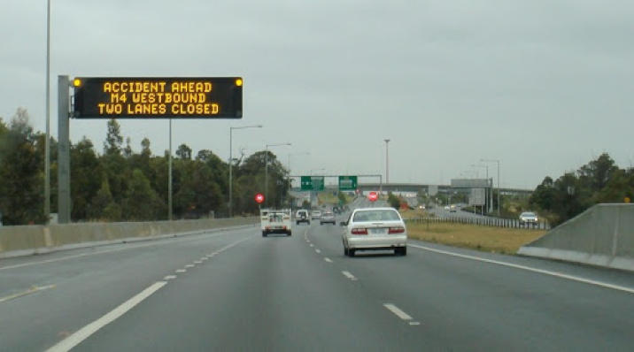 Informing motorists of hazards with a variable message sign.